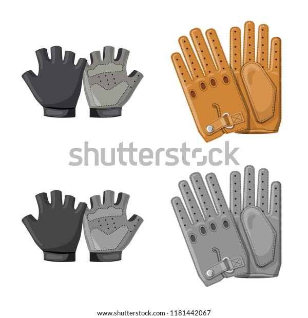 Vector illustration of\
glove and winter logo. Collection of glove and equipment vector\
icon for stock.