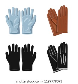 Vector illustration of glove and winter sign. Collection of glove and equipment vector icon for stock.