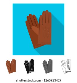 Vector illustration of glove and winter sign. Collection of glove and equipment stock vector illustration.