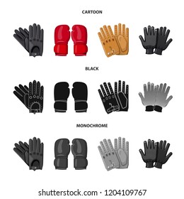 Vector illustration of glove and winter symbol. Collection of glove and equipment vector icon for stock.