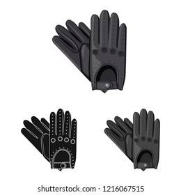 Vector illustration of glove and winter symbol. Set of glove and equipment vector icon for stock.