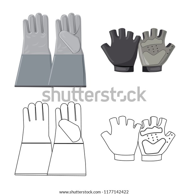 Vector illustration\
of glove and winter symbol. Collection of glove and equipment stock\
vector illustration.
