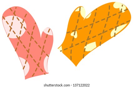 Vector illustration of gloves