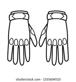 Vector illustration of gloves and dive symbol. Web element of gloves and waterproof Stock vector illustration.