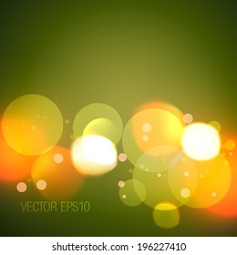 ilustración vectorial de luces de bokeh brillantes