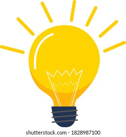 vector illustration of a glowing bulb, innovation and ideas