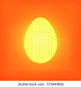 Vector illustration of a glowing egg on a colorful background Happy Easter