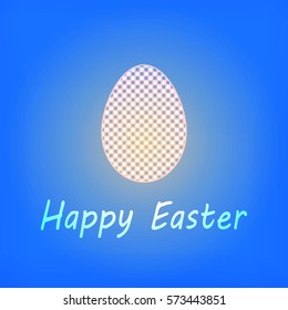 Vector illustration of a glowing egg on a colorful background Happy Easter