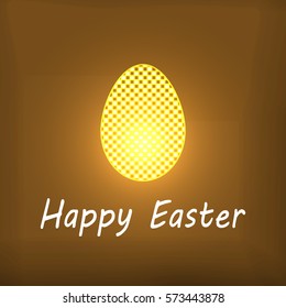 Vector illustration of a glowing egg on a colorful background Happy Easter