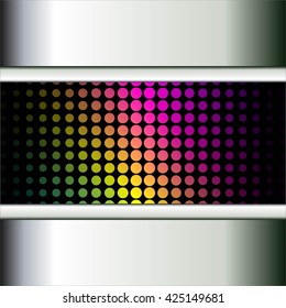 Vector illustration of Glowing, multicolored abstraction. Metal frame.
