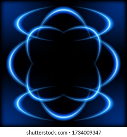 Vector illustration of glowing neon background blue color abstract print