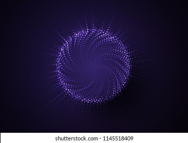 Vector illustration of glowing neon shiny abstract luminous splash of particles and lens flare light effect. 