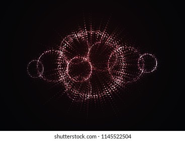 Vector illustration of glowing neon shiny abstract luminous splash of particles and lens flare light effect. 