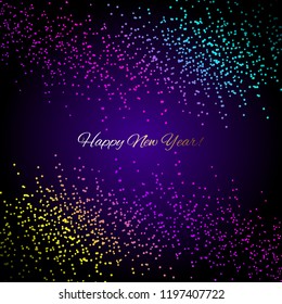 Vector illustration of Glowing sequins on a purple background. New Year
