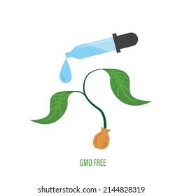 Vector illustration of GMO free emblems.
