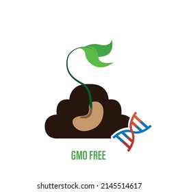 Vector illustration of GMO free emblems.
