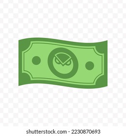 Ilustración vectorial del billete de Gnosis en color verde sobre fondo transparente (PNG).