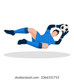 Vector illustration of goalkeeper football player minilamist flat icon isolated on white background