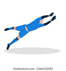 Vector illustration of goalkeeper football player minilamist flat icon isolated on white background