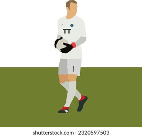 vector illustration of goalkeeper standing in the field