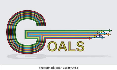 Vector illustration, Goals in abstract shape.