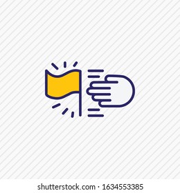 Vector illustration of goals icon colored line. Beautiful emoticon element also can be used as target icon element.