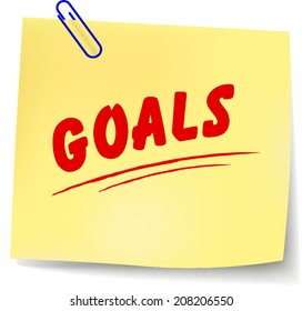 Vector illustration of goals message on white background