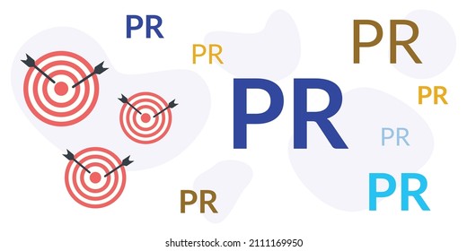ilustración vectorial de los objetivos para las relaciones públicas y la planificación estratégica promocional  