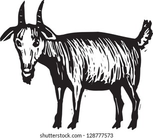 Vector illustration of a goat