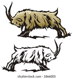 Vector illustration of a goat.