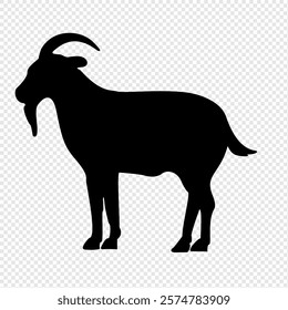 Vector illustration of a goat. Black goat cartoon character illustration. cute goat cartoon clipart, animals in flat style. Concept Vector flat illustration of isolated cute Goat