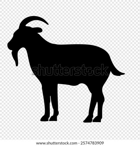 Vector illustration of a goat. Black goat cartoon character illustration. cute goat cartoon clipart, animals in flat style. Concept Vector flat illustration of isolated cute Goat