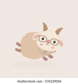 Vector illustration of Goat Cartoon.