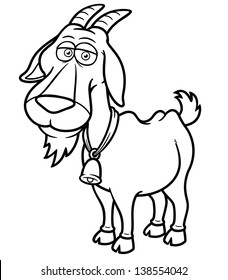 Vector illustration of Goat Cartoon - Coloring book