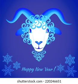 Vector illustration of goat. Element for New Year's design. Symbol of 2015.