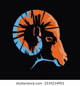 vector illustration of goat head