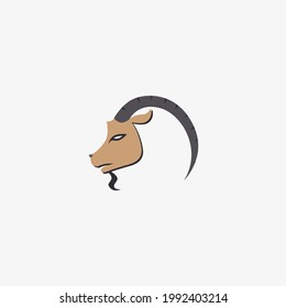 Ilustración vectorial de un icono de cabeza de cabra