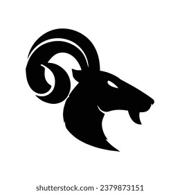 Vector illustration of goat head logo icon brand