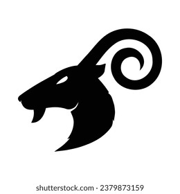 Vector illustration of goat head logo icon brand