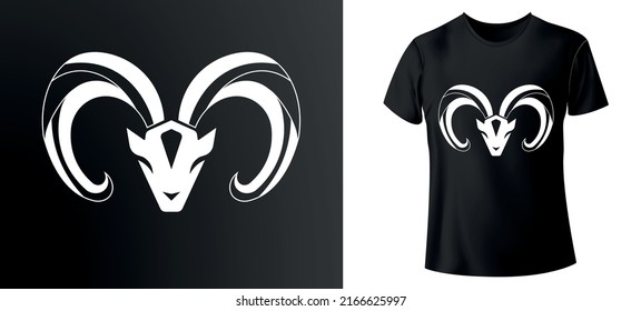 Vector Illustration of Goat Icon Isolated on Black Background