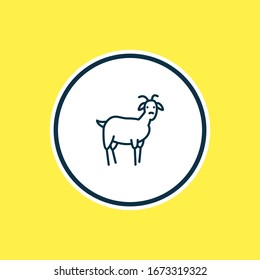 Vector illustration of goat icon line. Beautiful zoology element also can be used as ungulate icon element.