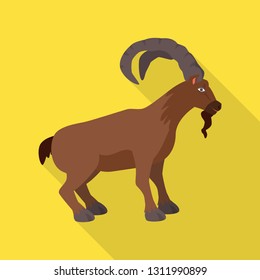 Vector illustration of goat and mountain  symbol. Set of goat and animal vector icon for stock.