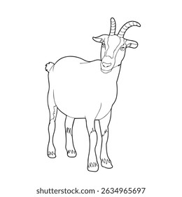 ilustração vetorial de cabra em traços de aparência