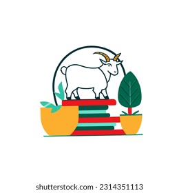 vector illustration of a goat, goat qurban eid al adha