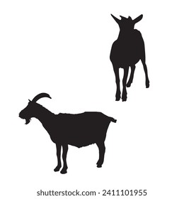 Vector Illustration of Goat Silhouette