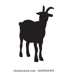 ilustração vetorial de caprino em aparências de silhueta