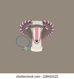 Vector illustration of goat, symbol of 2015. Element for New Year's design. Image of 2015 year of the goat.