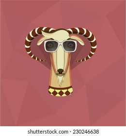 Vector illustration of goat, symbol of 2015. Element for New Year's design