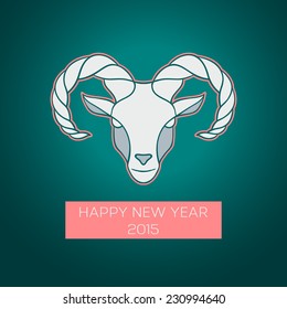 Vector illustration of The goat is a symbol of 2015