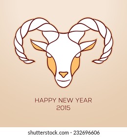 Vector illustration of The goat is a symbol of 2015